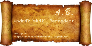 Andráskó Bernadett névjegykártya